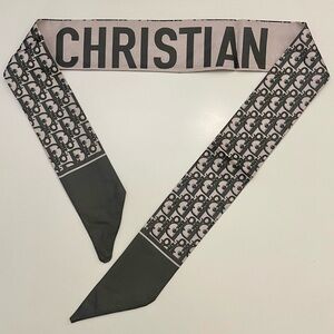 *D*I*O*R* Monogram Print Twilly Bandeau Wrap Scarf